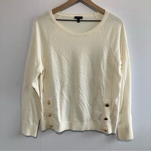 Talbots Scoop Neck Ivory Sweater Size Large